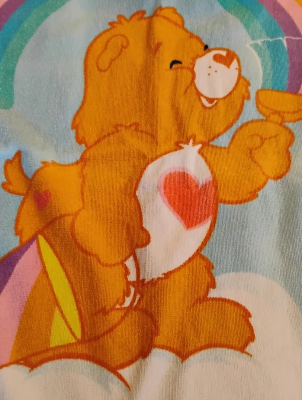 2003 Tender Heart Care Bears Beach Towel - 100% Cotton Flaw